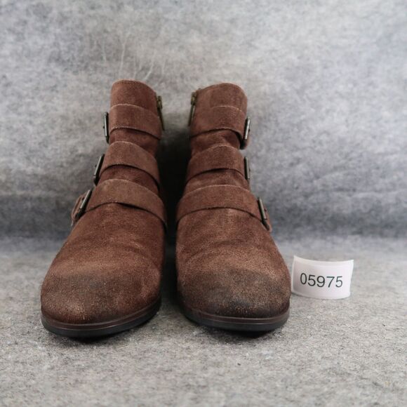 Clarks Shoes Womens 7 Bootie Fashion Buckle Strap Zip Leather Brown Elvina Haze - Picture 3 of 15